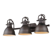 Golden 3602-BA3 RBZ-RBZ - Yep by Golden Lighting Duncan 3-light Vanity in Rubbed Bronze and Rubbed Bronze shade